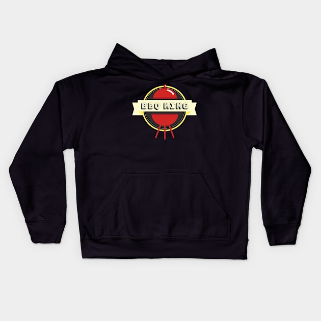 Grill King Grill Master Grill Barbecue Gift Kids Hoodie by Foxxy Merch